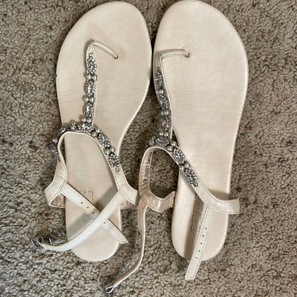 David’s bridal flat sandals